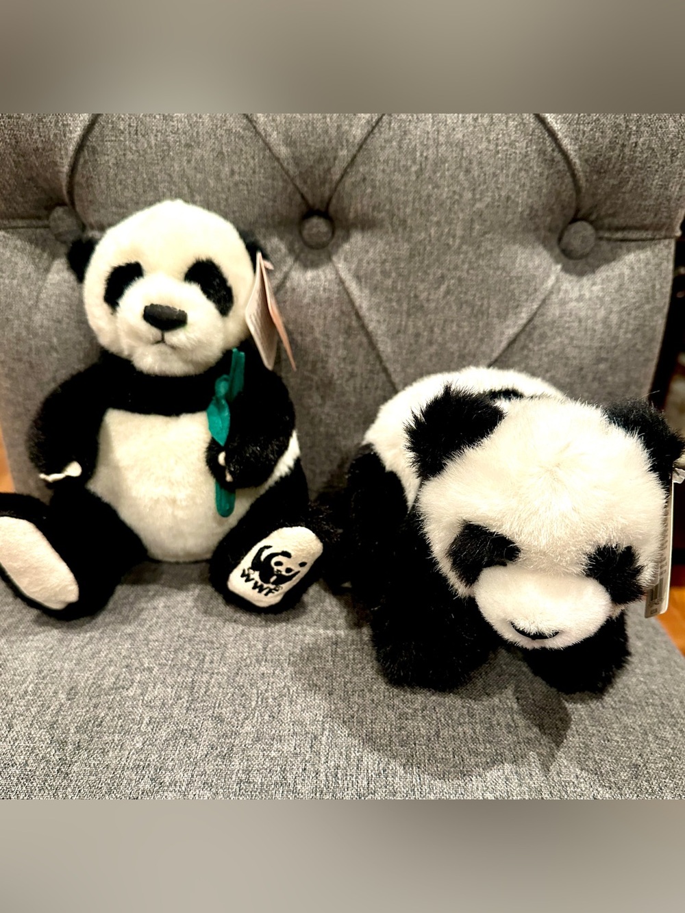 Gund WWF World Wildlife Panda Bears Plush Bundle - 6" Crawling  7.5" Seated NWTs